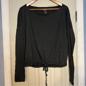 Reebok Activewear Top Women's Round Neck Long Sleeve Waist Tie Size Large